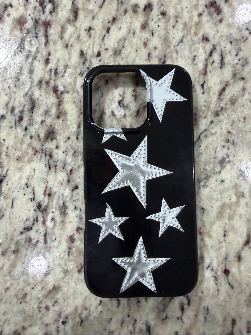 iPhone 16 pro Phone Case with Silver Star Accents - Stylish Protective Cover